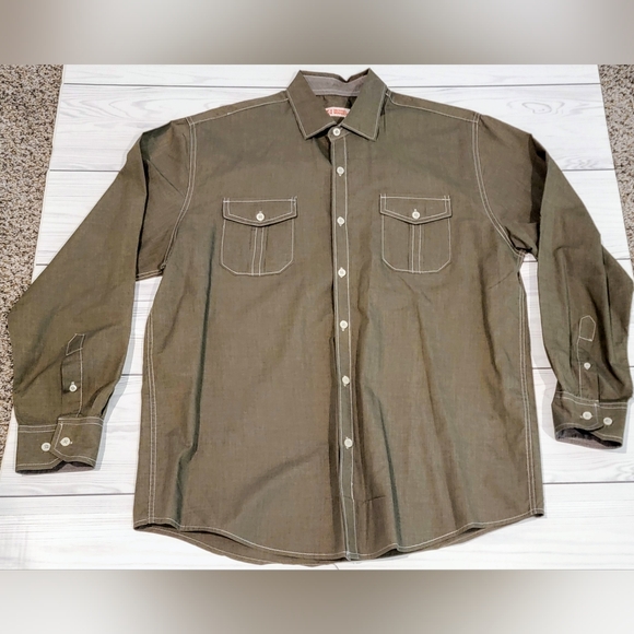 Michael Brandon Men's Green Button-Down Long Sleeve Shirt Sz L - Picture 1 of 3